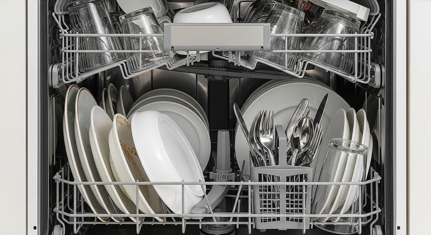 Overloaded dishwasher causing damage