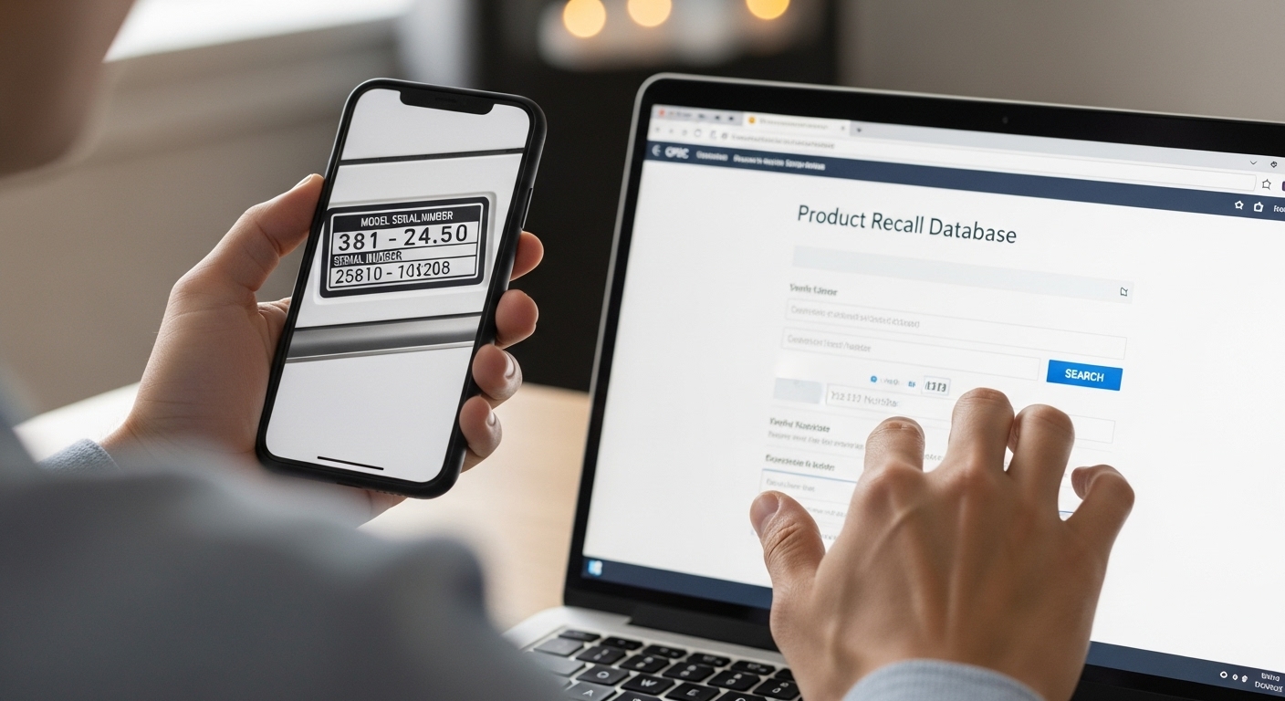Checking appliance recall database online