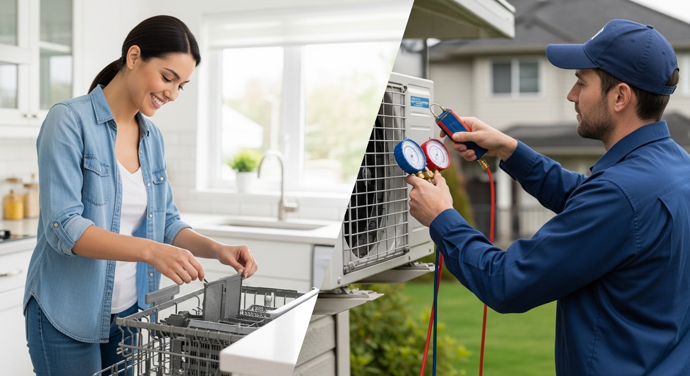 Comparison of DIY vs professional HVAC appliance maintenance