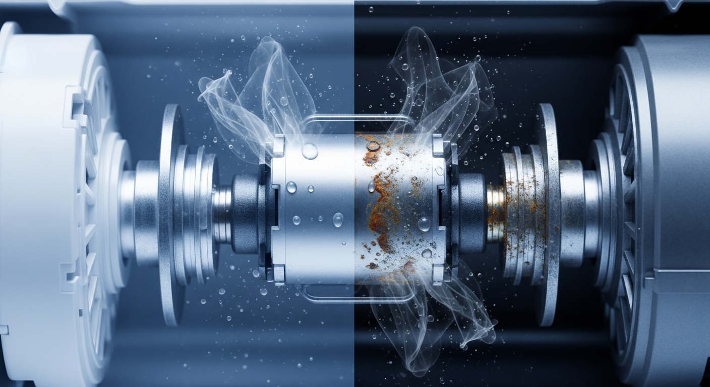 Corroded appliance component highlighting the effect of Burnaby's coastal climate