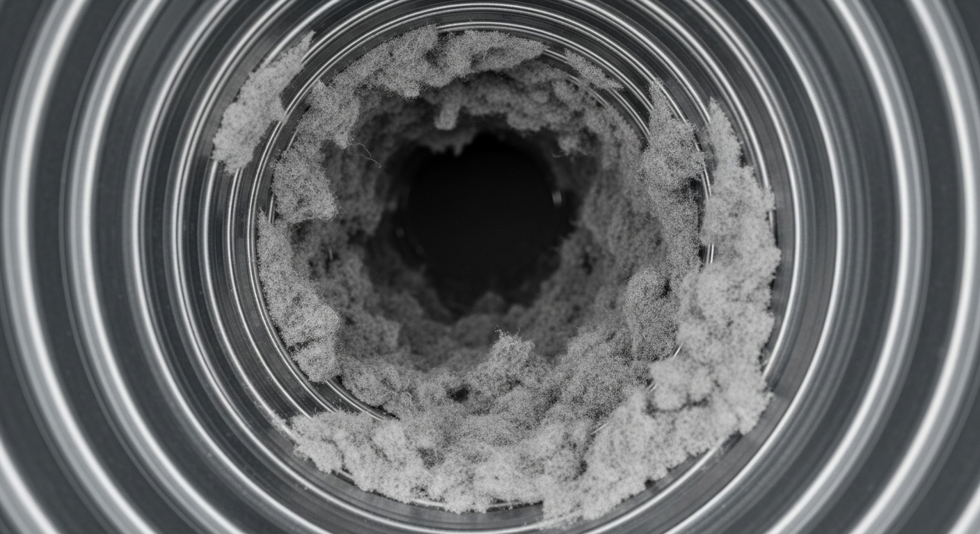 Clogged dryer vent lint accumulation hazard