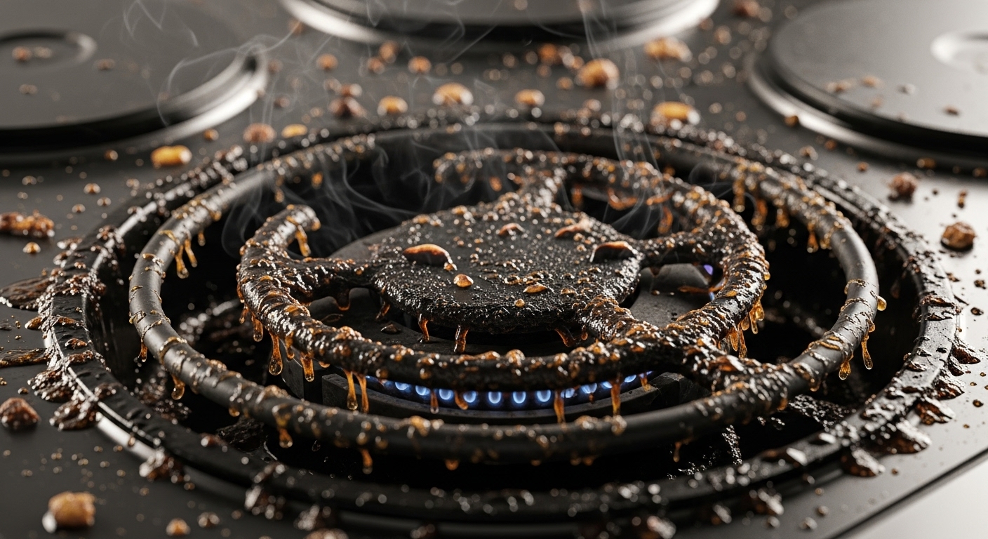 Kitchen stove grease fire hazard prevention