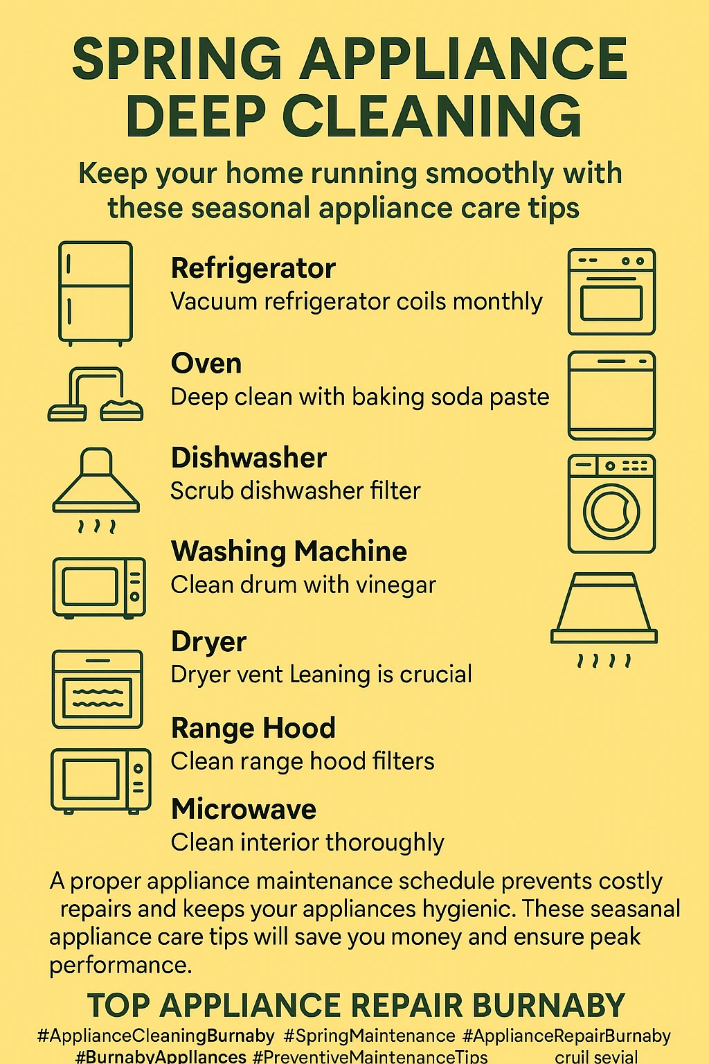 Appliance Deep Cleaning Burnaby Key Takeaways Infographic
