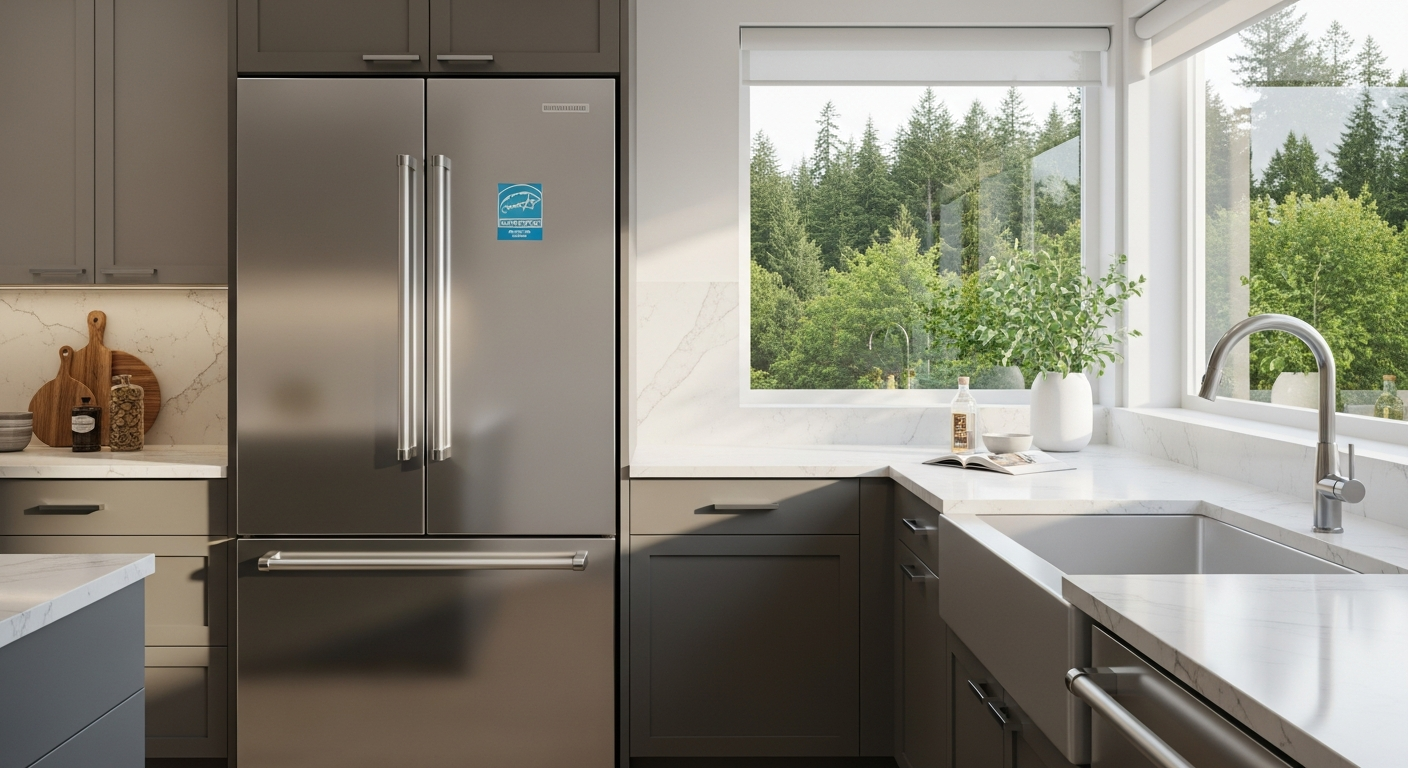 Modern Burnaby kitchen with energy efficient appliances