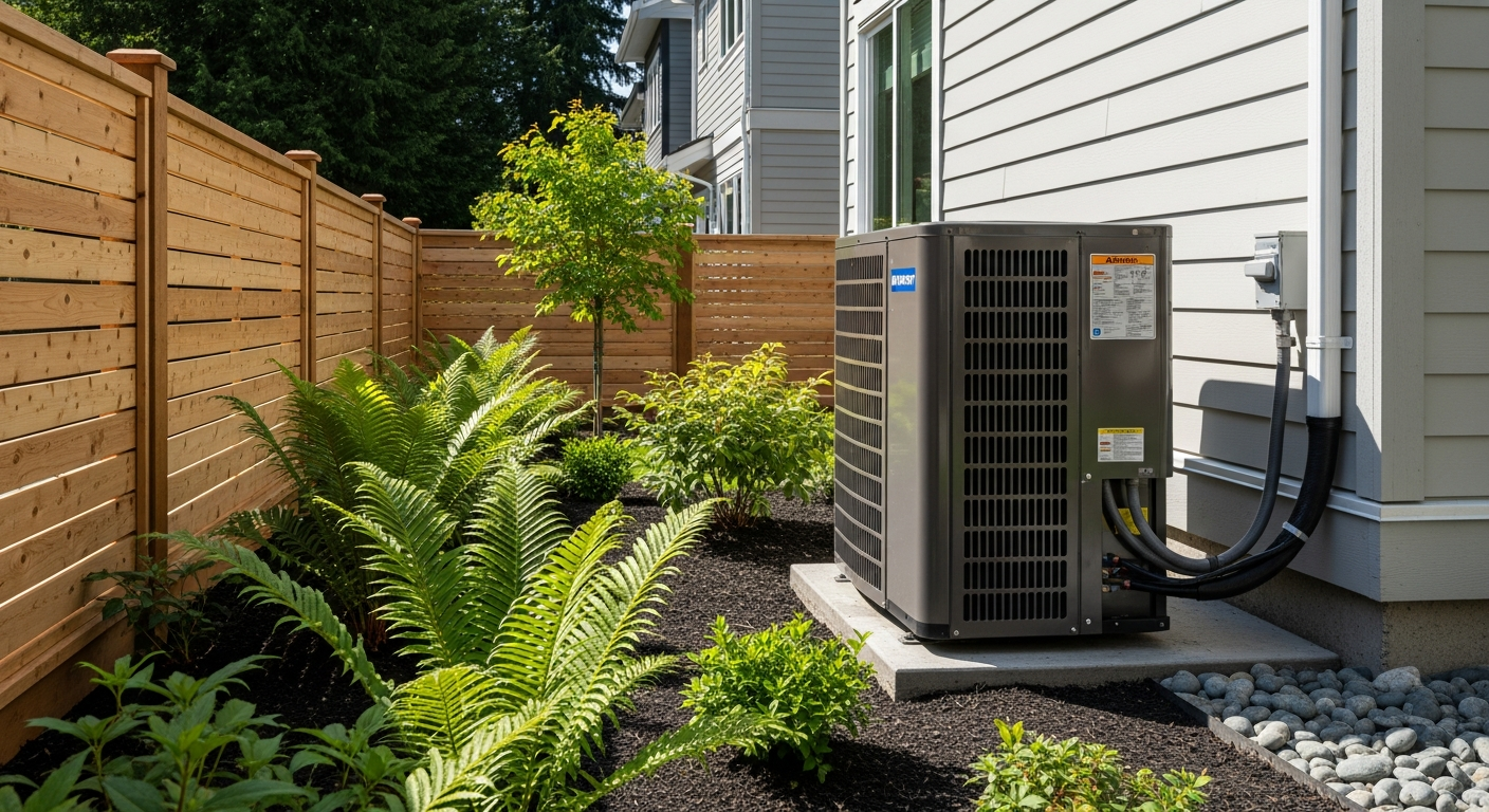 Residential heat pump installation Burnaby exterior