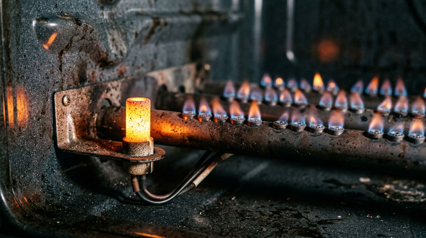 Glowing gas oven igniter repair