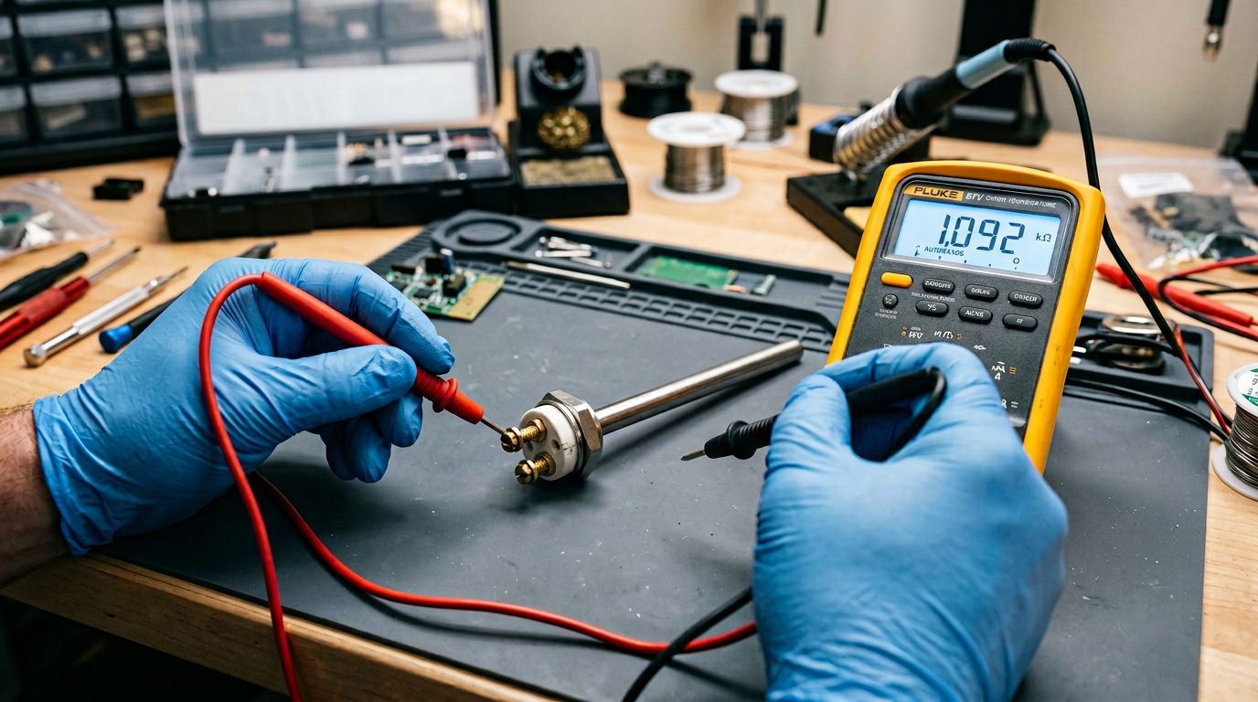 Testing oven temperature sensor with multimeter
